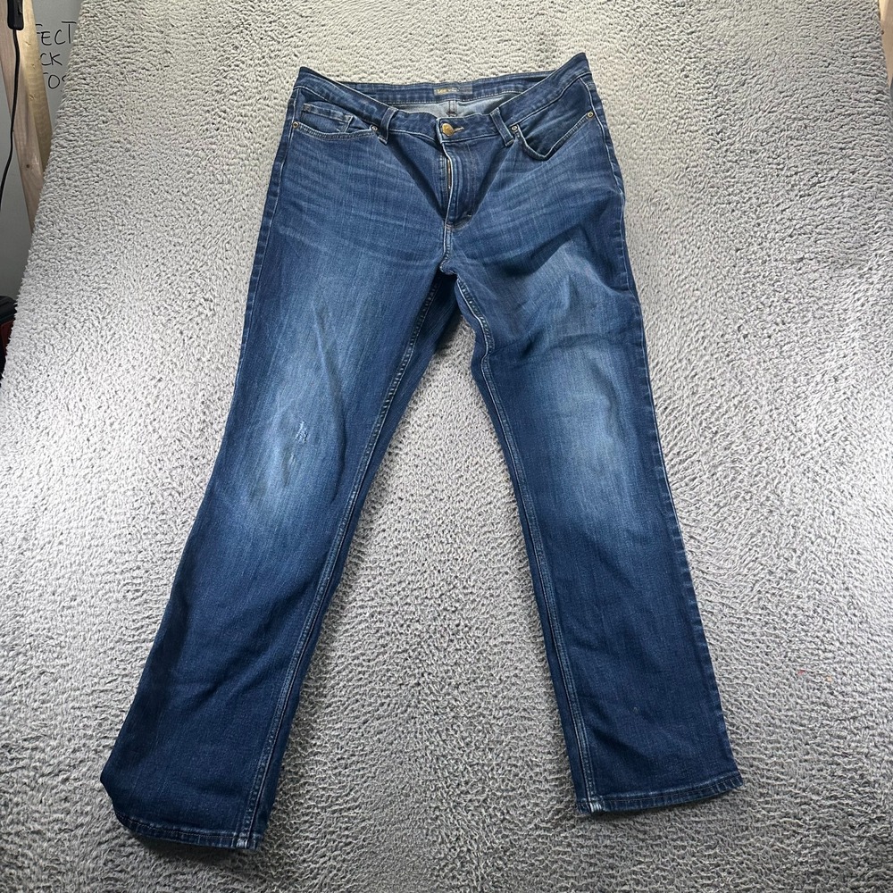 Lee Jeans Mens 36x31 Blue Cotton Denim Straight Travel Workwear Faded Stretch